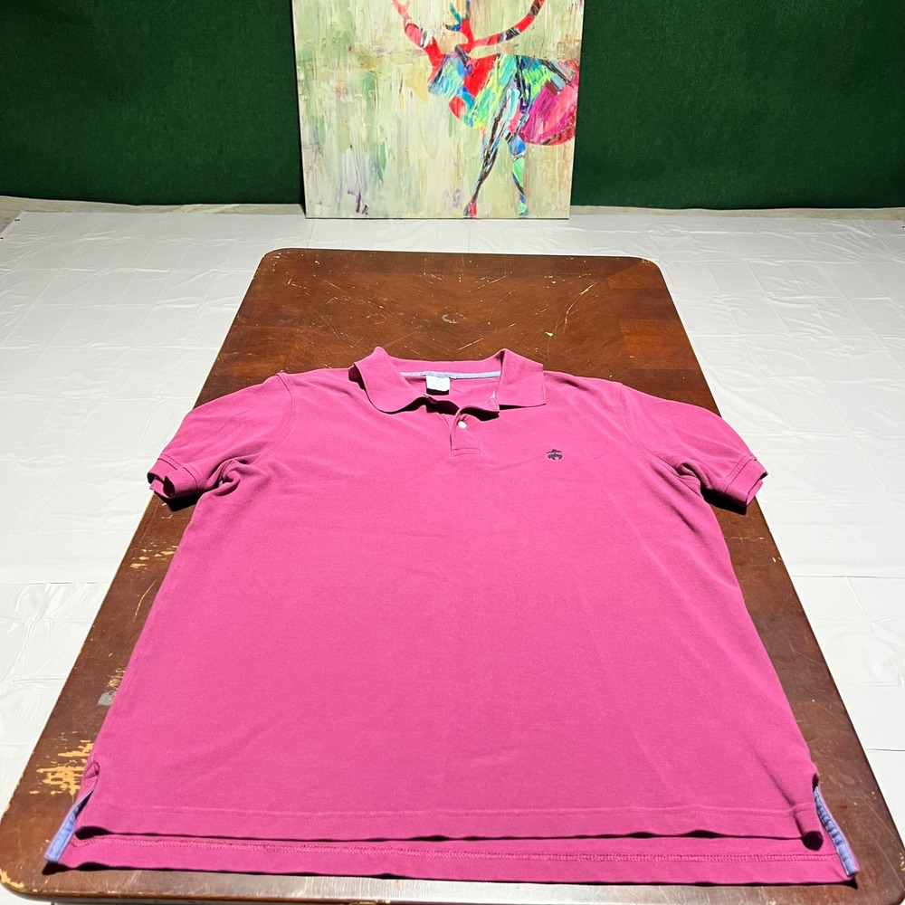 Brooks Brothers 1818 Performance Polo Mens XXL Slim Fit Wine Red Cotton Shirt
